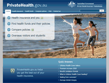 Tablet Screenshot of privatehealth.gov.au
