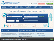 Tablet Screenshot of privatehealth.co.uk